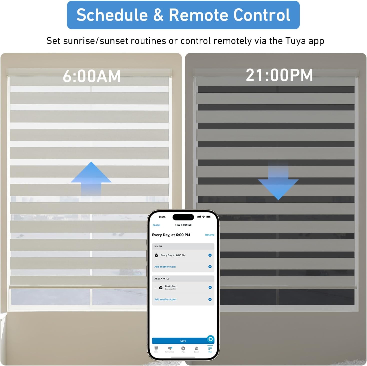 Zigbee Roller Blinds Motor – Smart Tubular Motor for 1-1/2" (38mm) Tubes – 5V Rechargeable, Works with Tuya Zigbee Gateway – Voice & App Control (Alexa/Google Home) Controlled Motors for Smart Shades