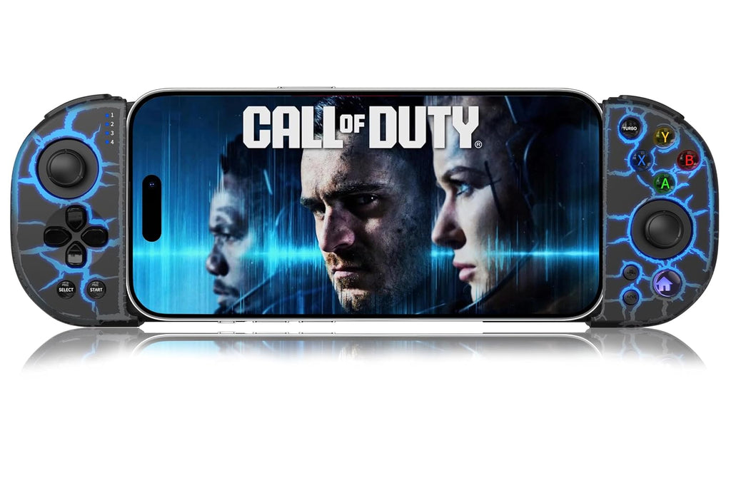 arVin Phone Controller for iPhone 15/14/13/Galaxy S23/S22/S21, Android Gaming Controller Unique Crack Wireless Gamepad with 8 Color RGB Lights/Turbo/Hall Effect Joystick for Call of Duty Mobile/Diablo