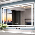 55"x40" Bathroom Mirror with LED Lights, Front and Backlit Mirror, Anti-Fog LED Vanity Mirror, 3 Colors and Dimmable Mirror, Waterproof, Corrosion Proof (Horizontal/Vertical)