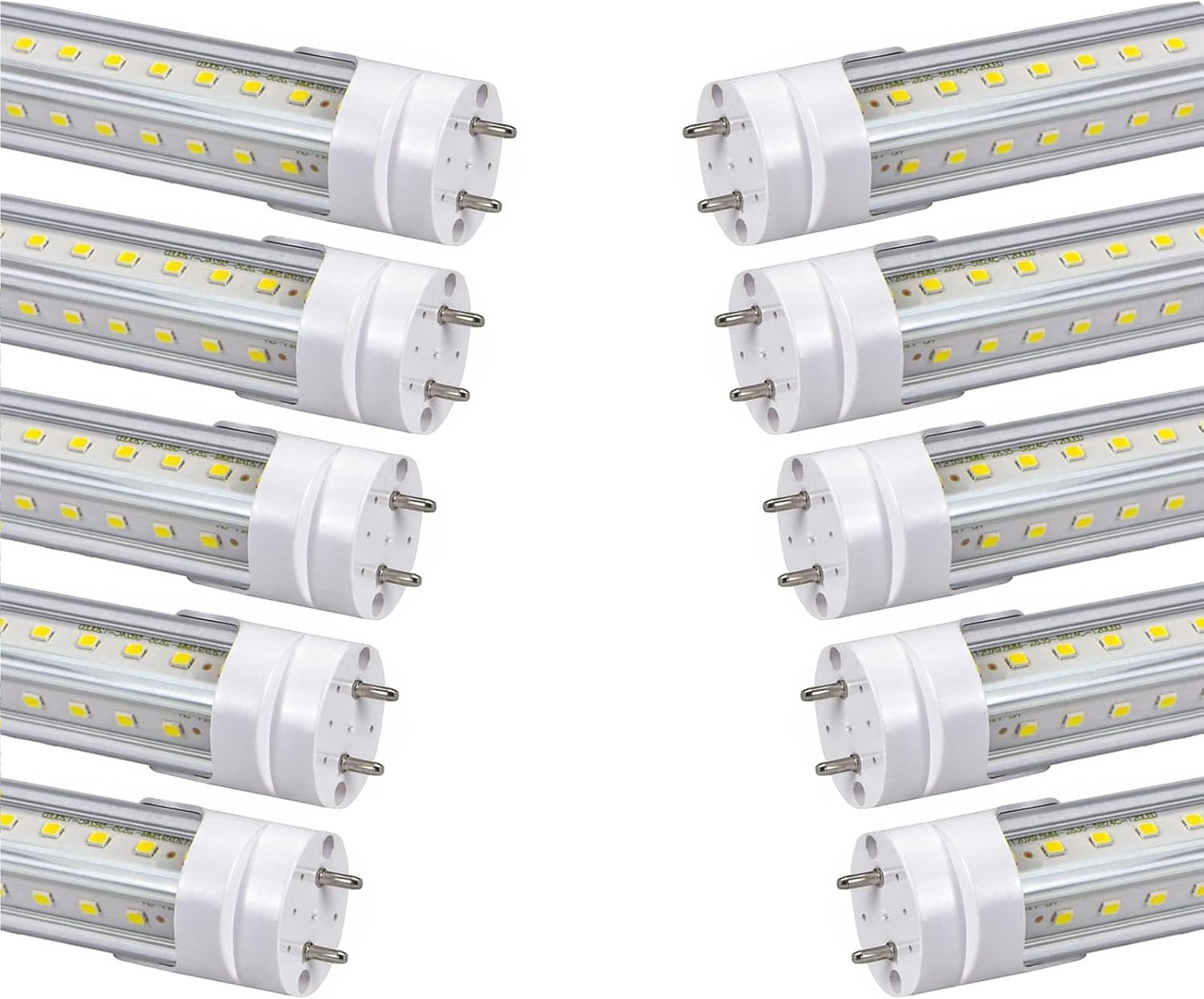 T8 LED Tube Lights 4ft,f40t12 Fluorescent Bulb Replacement,36W 3600lm,Daylight White 5000K,G13 4ft LED Bulbs,T12 Fluorescent Light Bulbs 48inch,Dual-Ended Power,Ballast Bypass,Pack of 10