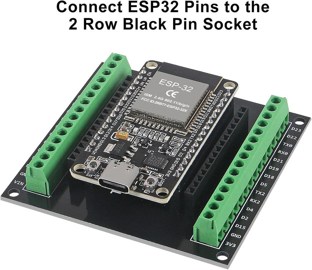 3Pcs ESP32 ESP32-WROOM-32 CP2102 TYPE C Development Board GPIO Breakout Board 30Pin Type-C USB Dual Interface ESP32 Shield 30P WIFI+Bluetooth Dual Core ESP-WROOM-32 ESP-32 ESP-32S Expansion Board