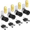 Black RV Storage Lock Cam Lock with Keys, 4pcs 1 Inch RV Compartment Locks keyed Alike for Toolbox, Camper, Trailer, Vending Machine Replacement Set with 8 Keys(4, Black 1 Inch)