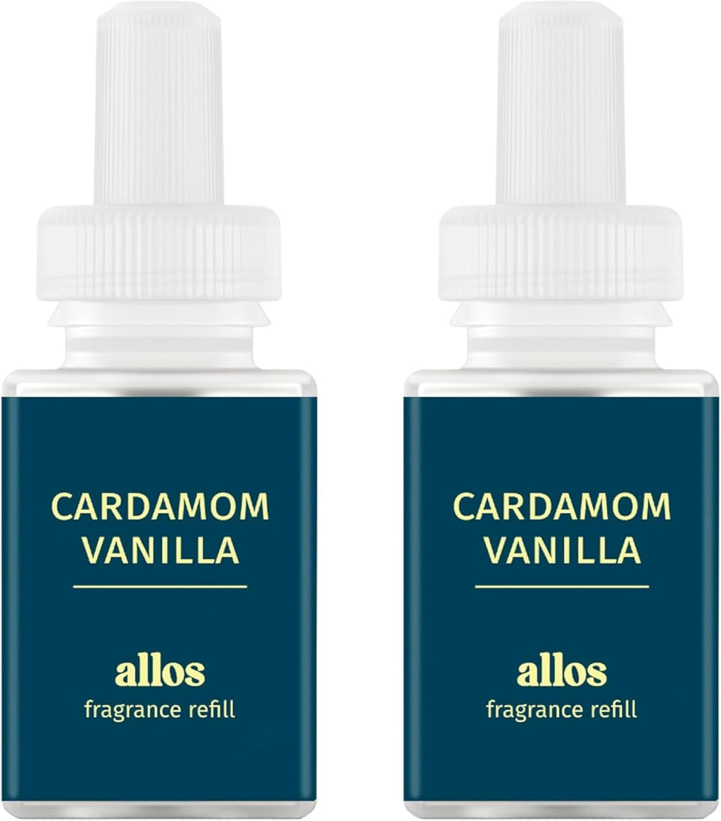 Pura and Allos - Fragrance Refill for Smart Home Air Diffusers - Aromatherapy Scents for Home - up to 120-Hours of Premium Fragrance per Vial - 2 Pack - Cardamon Vanilla (Sleep)