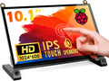 ROADOM Raspberry Pi Screen, 10.1’’ Touchscreen Monitor, IPS FHD 1024×600,Responsive and Smooth Touch,Dual Built-in Speakers,HDMI Input,Compatible with Raspberry Pi 5/4/3/Zero,Easy Assembly,Driver Free