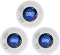 Carbon Monoxide Detectors, Travel Carbon Monoxide Detector Battery，Replaceable Battery Operated CO Detector Alarm with Digital Display for Warehouse, Kitchen, Restaurant,Hotel, Garage, 3 Packs