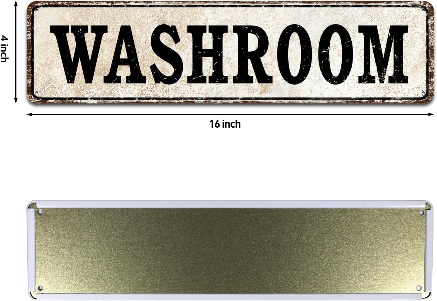 Houseuse Washroom Metal Signs Wall Home Pub Decor 4" by 16"