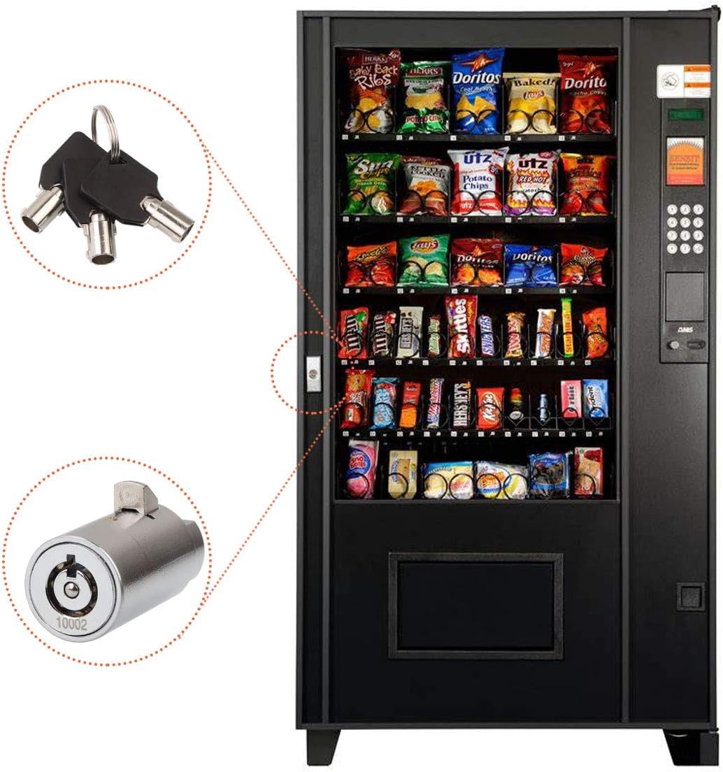 Candy Machine Key, High Security Vending Machine Lock and Key (Keyed Alike), 5-Pack Soda Machinee Locks Pick Tubular Lock Pick for Coke Machine, Pepsi Machine, Snack Machine