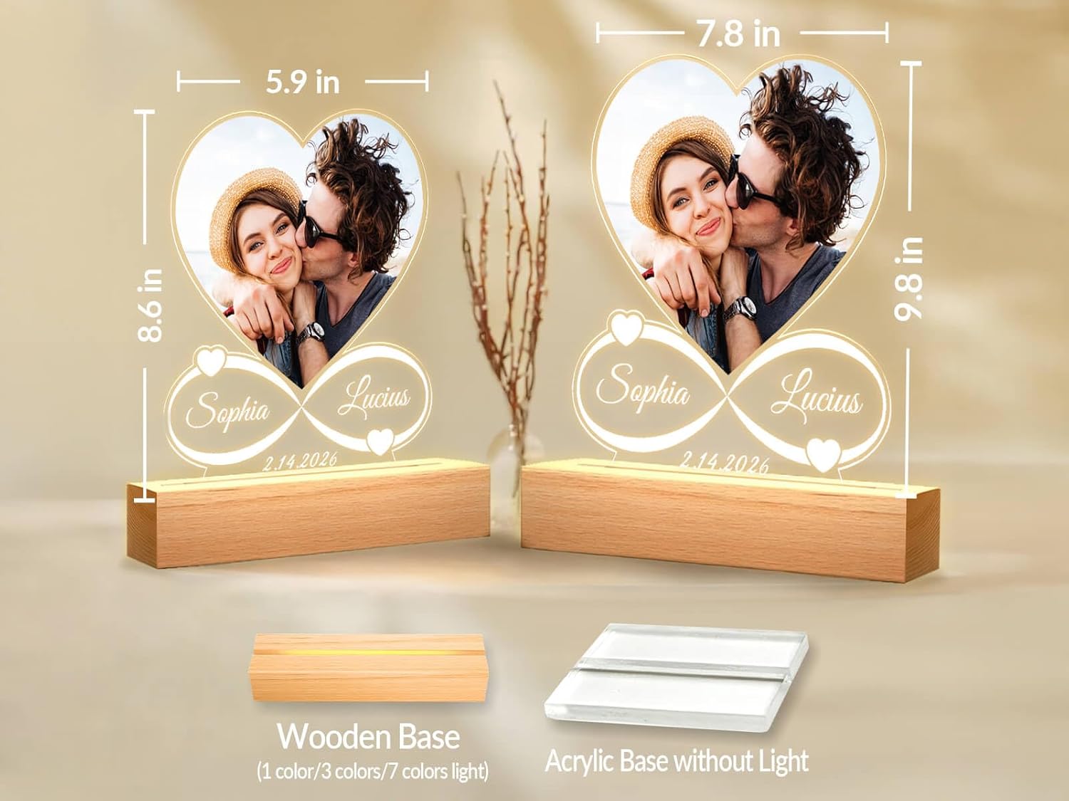 Custom Picture Frame, Personalized Photo Frame, Customized Picture Frames, Personalized Valentines Day Gifts for Women Men Her Him Mom Dad Family Couple