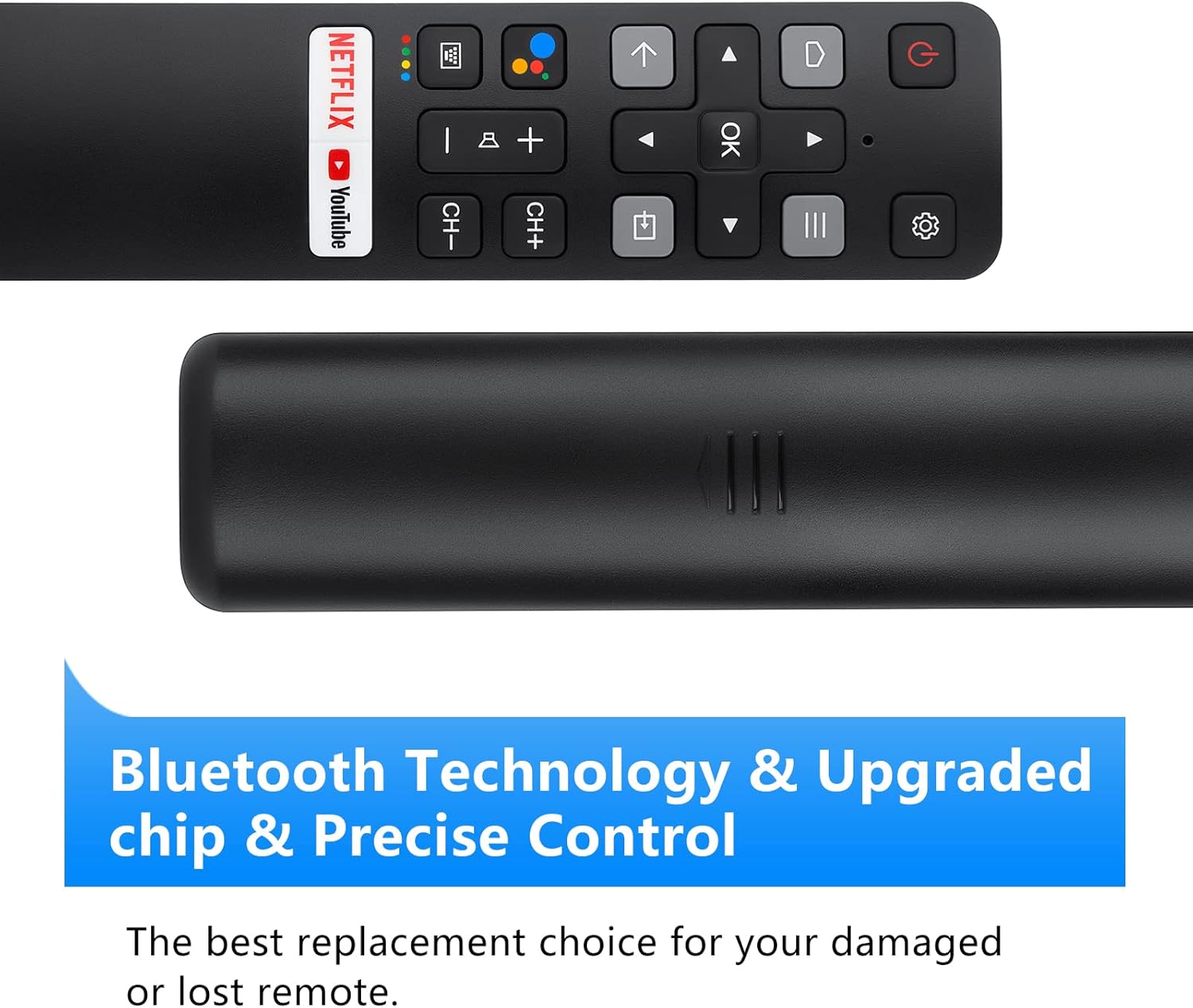 Voice Replacement for TCL-Android-TV-Remote,New Upgraded RC802V for TCL Smart TVs with Google Voice Function