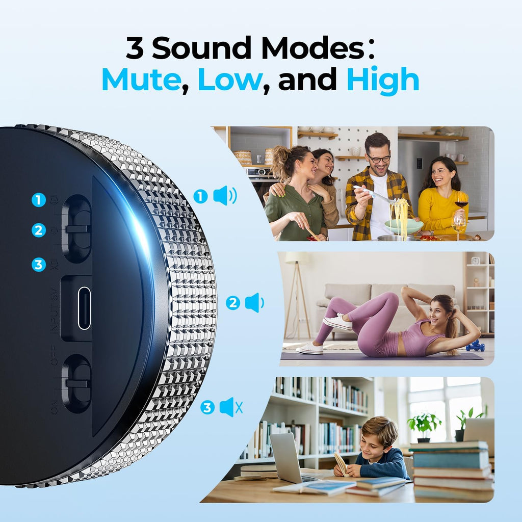 USB Rechargeable Magnetic Kitchen Timer for Cooking, Building 800mAh Battery Large Display Digital Countdown Timer, 3 Preset 5/15/25 Mins Loud Alarm for Baking Grilling Studying - Silver