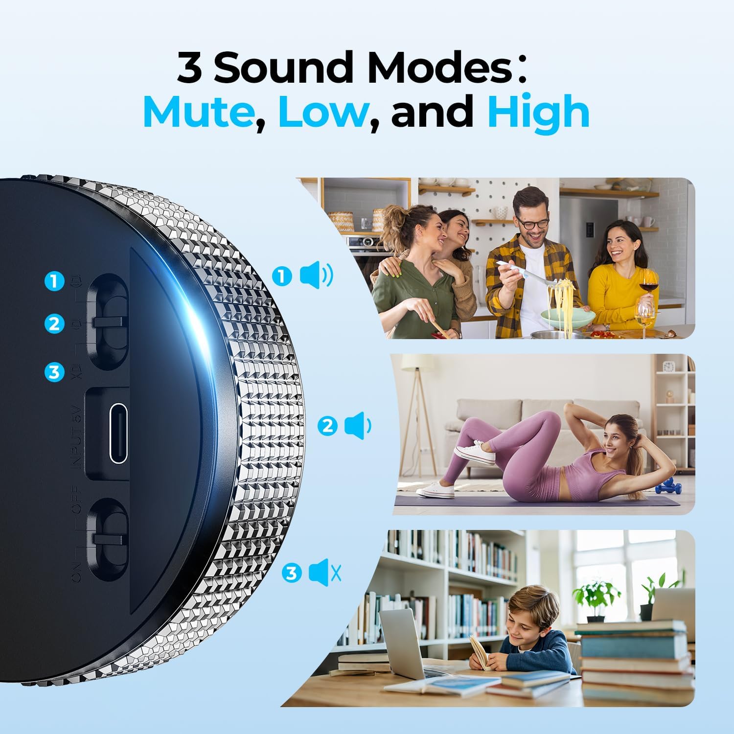 USB Rechargeable Magnetic Kitchen Timer for Cooking, Building 800mAh Battery Large Display Digital Countdown Timer, 3 Preset 5/15/25 Mins Loud Alarm for Baking Grilling Studying - Silver