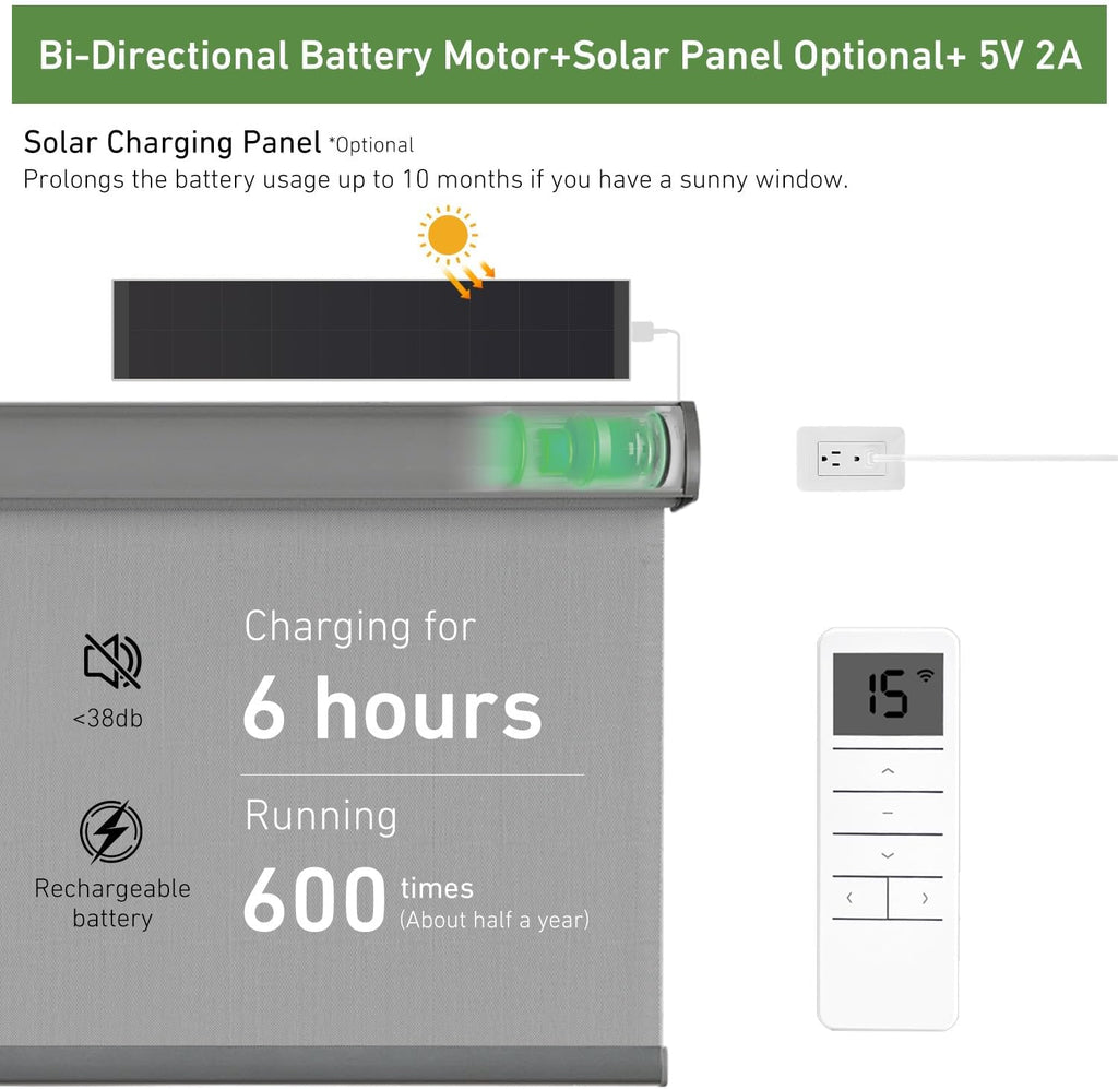 DM25LEU/S -1.1/28 Bi-Directional Battery Motor for Roller Shades - Quiet, Wireless, and Easy to Install