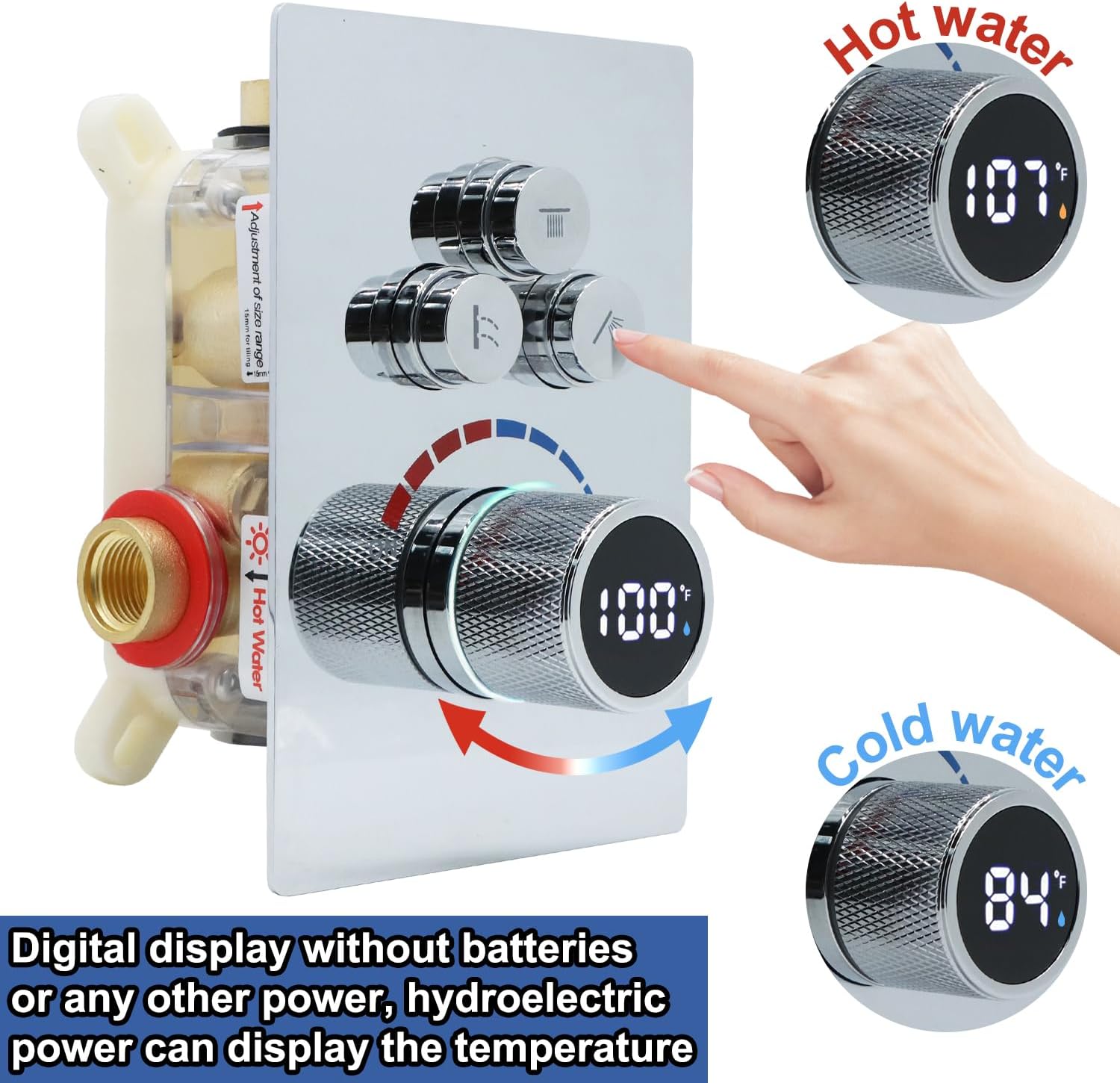 Shower System 12 Inches Rainfall Shower System Shower Head System for Bathroom 3 function shower system set Shower Faucet Rough-in Valve