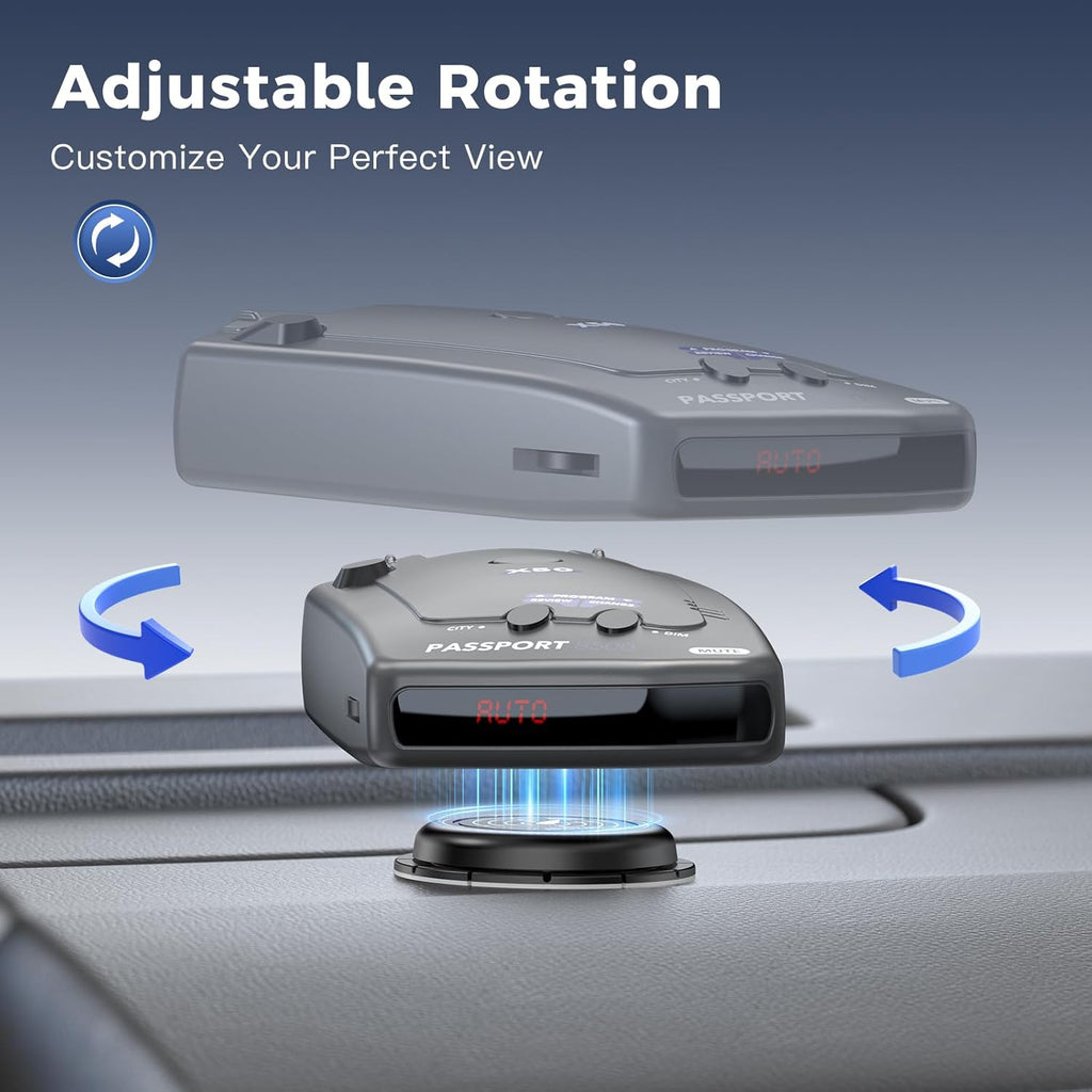 Magnetic Radar Detector Mount with N52 Strong Magnets, Adhesive Dashboard Holder for Escort, Uniden, and Other Radar Detectors, Stable Anti-Vibration Installation, Adjustable Viewing Angle
