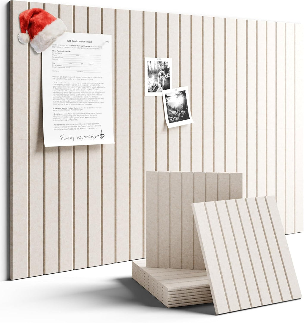Large Felt Bulletin Board 36" x 24" Cork Board Alternative-6 Pack with 40 Safe Removable Adhesive Tabs, Cork Boards for Walls Cork Board for Home Office Classroom Pin Board (Oatmeal)