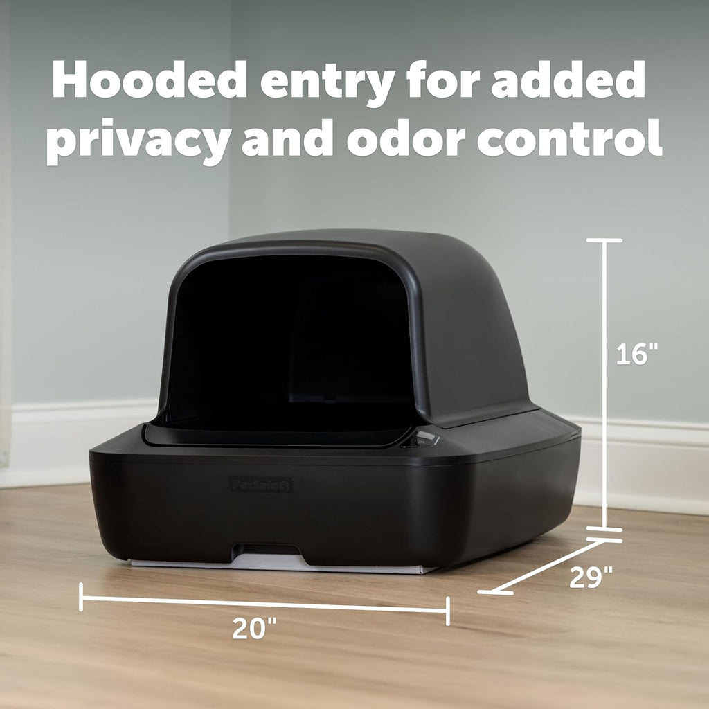 PetSafe ScoopFree Crystal Pro Self-Cleaning Cat Litter Box System – Enclosed Front-Entry – Advanced Odor Control – Includes 1 Disposable Crystal Litter Tray – Black (ZAL00-18159)