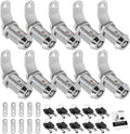 10 Pack Cabinet Lock with Keys, 1" RV Storage Locks Keyed Alike, RV Locks for Storage Door, Camper Toolbox RV Cam Locks with Manual(10Pack, 1 Inch)