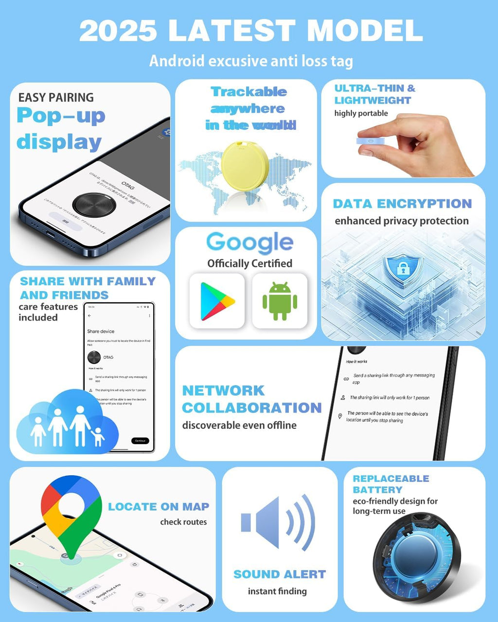 Air Tags for Android,Air Tags-4 Pack Android,Android Tracker Tags with 4 Case,2 Year Battery Life,Google Find Trackers for Google'S Find Hub App,IP65 Waterproof Luggage Tracker Android,4 Colour