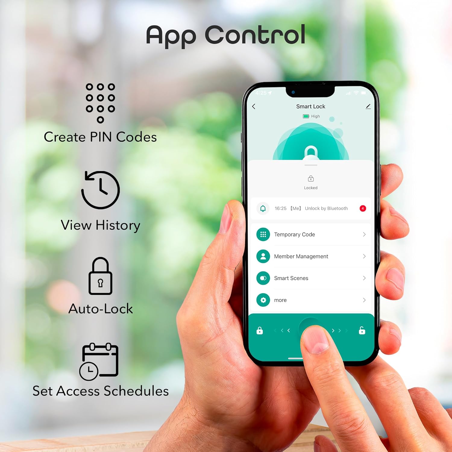 Geeni Keyless Entry Door Lock with Keypad, Smart Locks for Front Door, Electronic Keypad Smart Deadbolt Lock, Auto Lock, 2 Keys, Voice, and App Control - Battery Powered, Share Access, Alerts