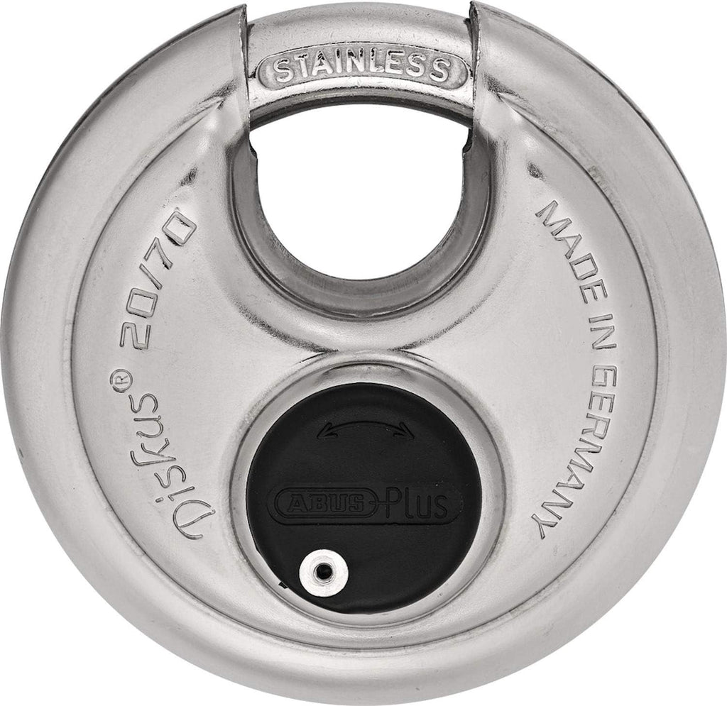 ABUS 20/70 Heavy Duty Diskus Storage Padlock with 2 Keys for Storage, Outdoor, Commercial, 2.75in (70mm) Wide, Keyed Alike 161262