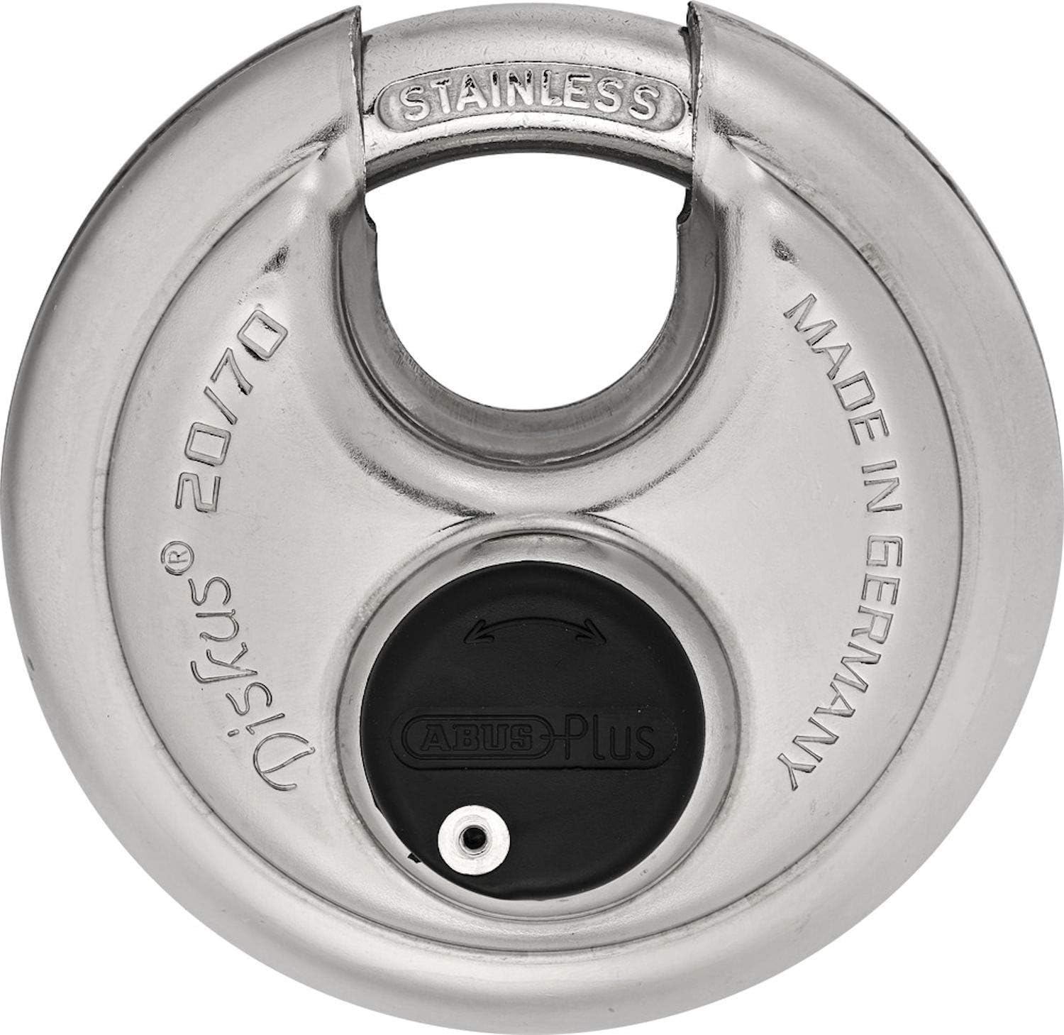 ABUS 20/70 Heavy Duty Diskus Storage Padlock with 2 Keys for Storage, Outdoor, Commercial, 2.75in (70mm) Wide, Keyed Alike 161262