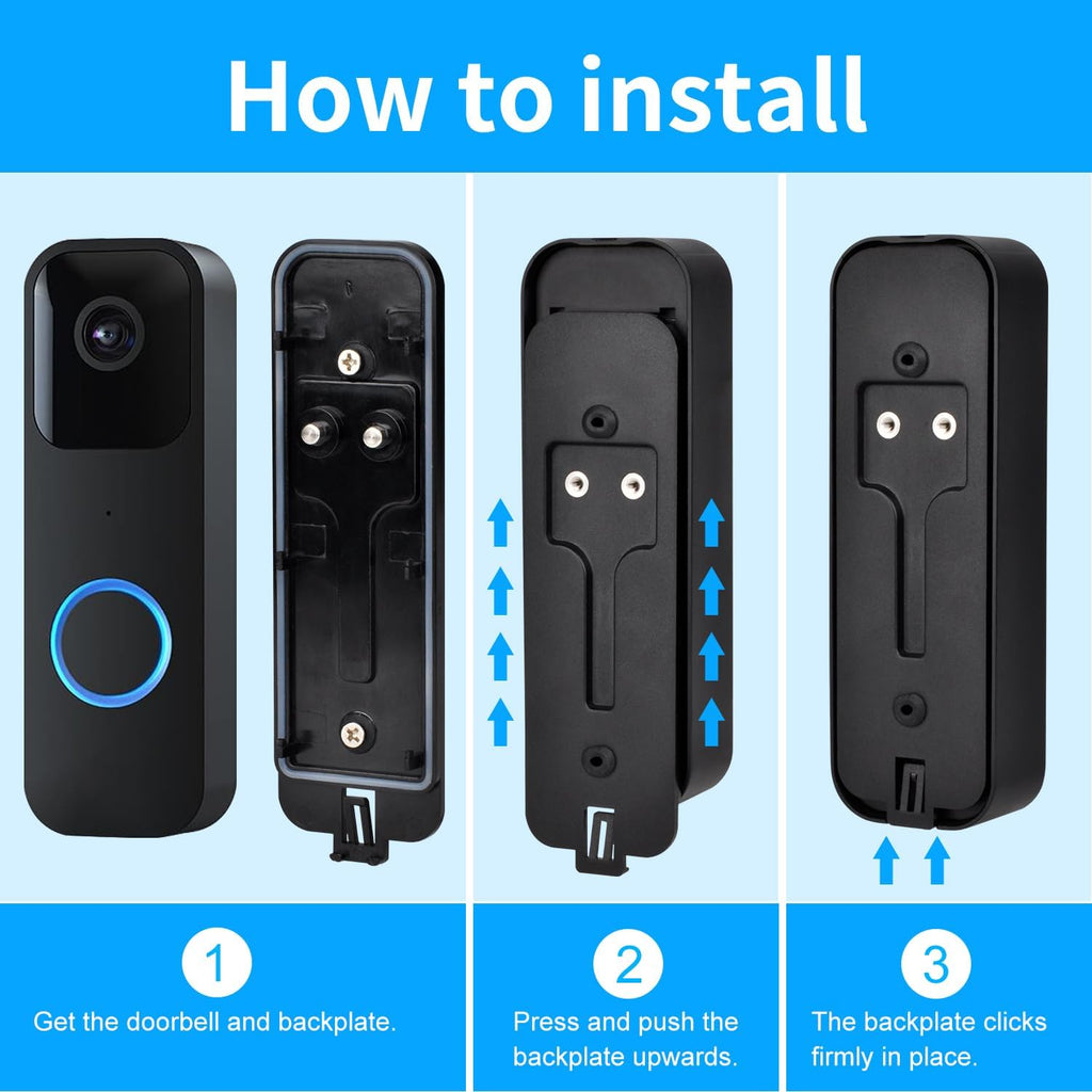 Blink Doorbell Backplate Replacement, Blink Doorbell Back Plate,Backplate Compatible with Blink Video Doorbell, Blink Doorbell Mounting Plate with Blink Key Replacement (2pack)