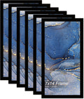 7x14 Picture Frame Set of 6, Black Frame for 7 x 14 Inch Picture Poster Photo, Light Weight and High Transparent 7 by 14 Frame for Wall - 6 Pack/Black/7"x14"
