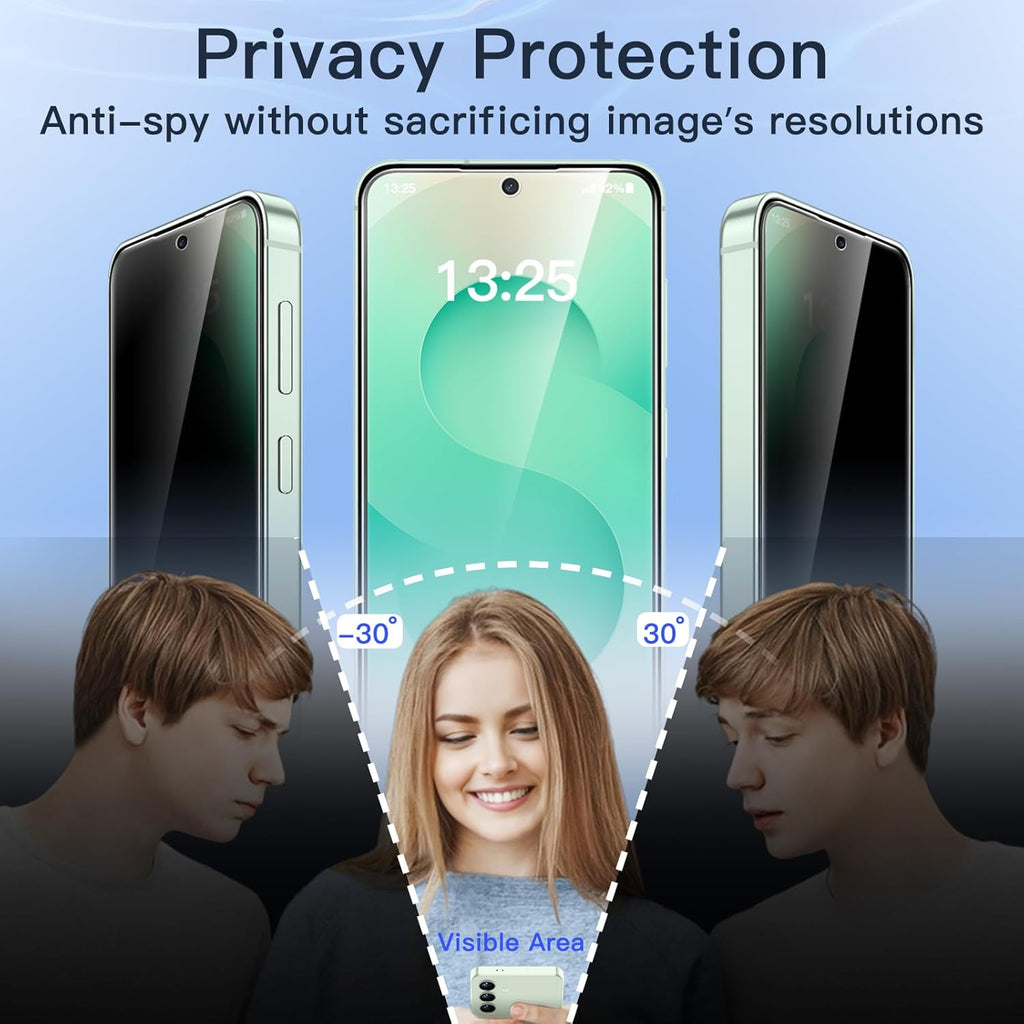 JETech Privacy Screen Protector for Samsung Galaxy S25+ / S25 Plus 5G with Camera Lens Protector, Anti-Spy Tempered Glass Film, Fingerprint ID Compatible, 2-Pack Each