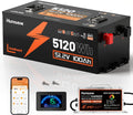 48V 100Ah Golf Cart Battery with Cylindrical Cell & Metal Case, LiFePO4 Lithium Battery with 15A Charger, Bluetooth APP & LCD Monitor, 15000+ Cycles, 200A BMS with Low-Temp Protection for Golf Carts