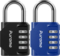 Puroma 2 Pack Combination Lock for Locker 4 Digit Outdoor Waterproof Padlock for School, Gym, Sports, Fence, Toolbox, Gate, Case, Outdoor, Hasp Storage, Cabinets (Blue & Black)