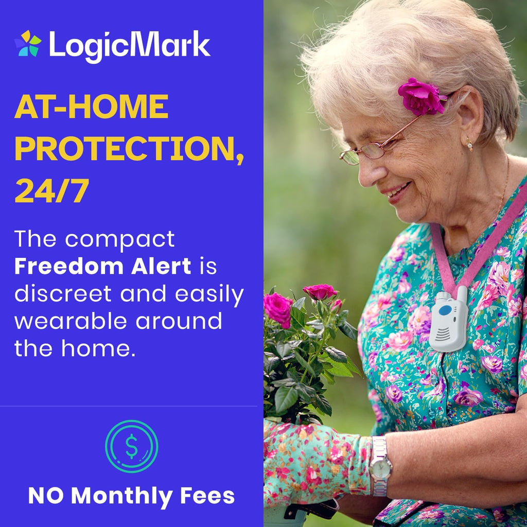 Freedom Alert, Landline Personal Emergency Device, 2-Way Call with Family and Police for Home Safety, Device for Seniors and The Elderly