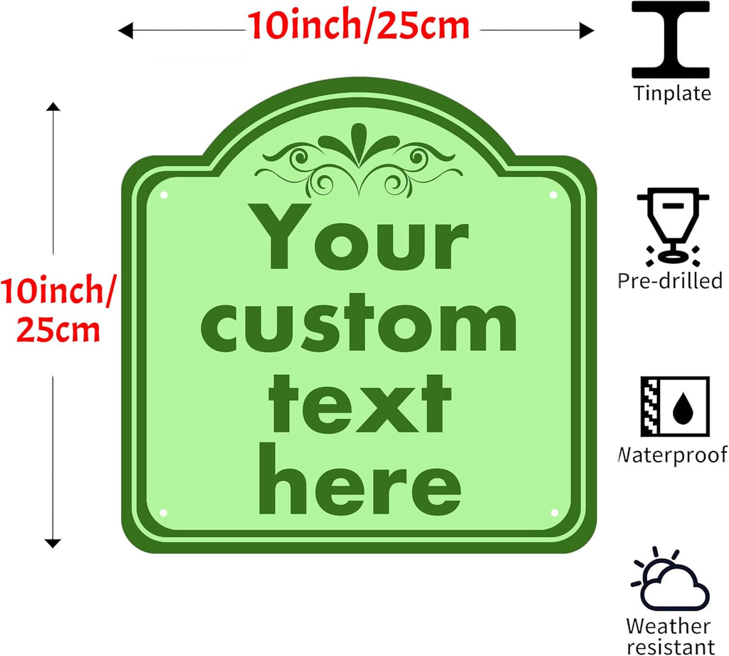 Custom Sign, Custom Indoor/Outdoor Decorative Sign，Aluminum Weatherproof Metal Sign Multiple Sizes, Customize for Office, Business, Workplace, office, Home, Delivery Signs