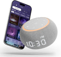 White Noise Sound Machine for Sleep, Dual-Stage Alarm&Snooze, Smart App Control, Custom Buttons, 500+ Non Looping Soothing Sounds, Dimmable Clock, Timer, Night Light, Lullaby, for Baby Adults Kids