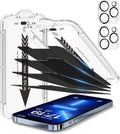 EZ-GLAZ-4+2 Pack for iPhone 13 Pro Privacy Screen Protector[6.1 inches] With Camera Lens Protector, [Drop Protection] 9H Hardness Full Coverage Anti-Spy Tempered Glass Film, Easy to install