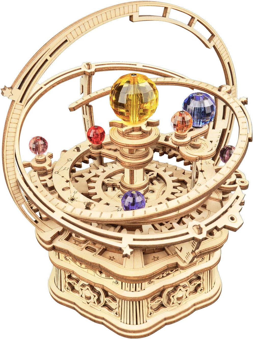 RoWood Music Box 3D Puzzles for Adults, DIY Wooden Mechanical Building Model Kits, Gift for Adult on Birthday/Christmas - Starry Night