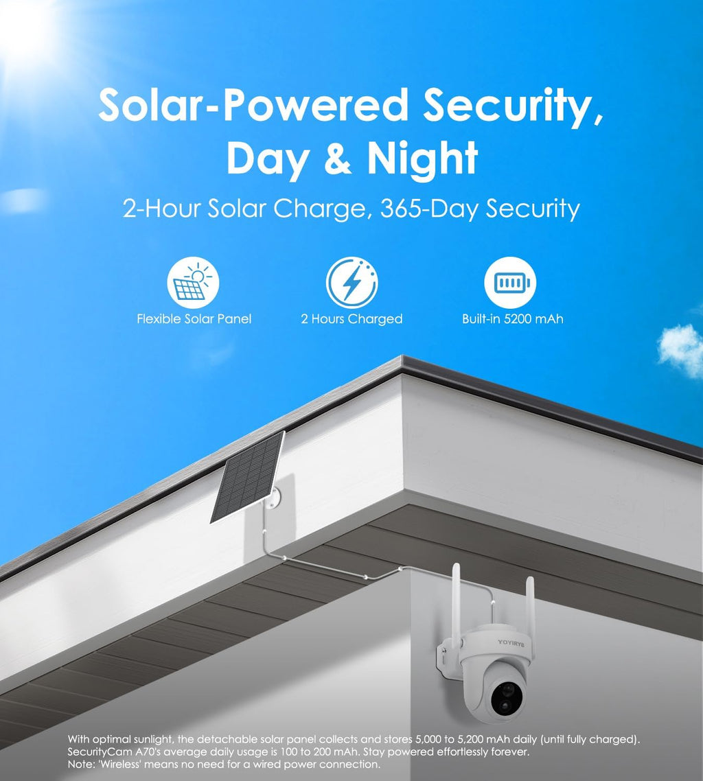 4K Wireless Outdoor Security Camera with Solar Panel – Single Add-on Unit, Requires Base Station, Not for Standalone Use, No WiFi Direct Connection, Supports Up to 8-Camera per Base Station