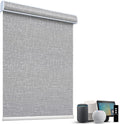 SmartWings Motorized Light Filtering Shades, 70% Blackout, Custom Size, Rechargeable Battery, Works with Matter/Apple HomeKit, Alexa, Thread/Zigbee, Remote Optional, 70% Safari Rock Grey