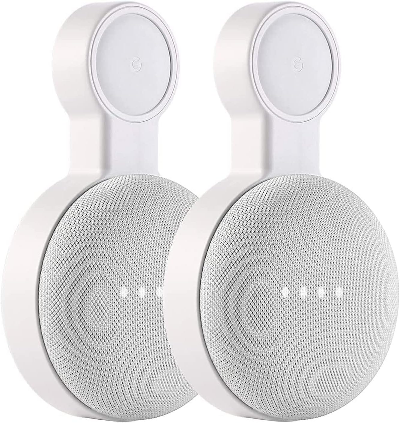 PEF Outlet Wall Mount Holder for Google Nest Mini and Google Home Mini, A Space-Saving Accessories with Cord Management for Google Mini Smart Speaker, No Messy Wires or Screws (2 Pack)