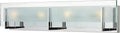 Hinkley Latitude Large Four Light Bath Vanity - Modern, Inside Etched Clear Glass Panel, Bulbs Included - Chrome Finish