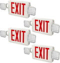 4 Packs Led Red Exit Sign with Emergency Lights Combo & Battery Backup Operated Powered Fire Exit Sign Light-UL Listed 120-277VAC Fire Exit Signs Lighting for Room,Street,Window.Stairs.