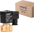 UNOX 1/8" NPT Solenoid Valve 24V DC, Brass Control Valve Normally Closed - 0-232 PSI Multi-Purpose Reliable Control Valve for Water, Air, and Gas - Solenoid Valves