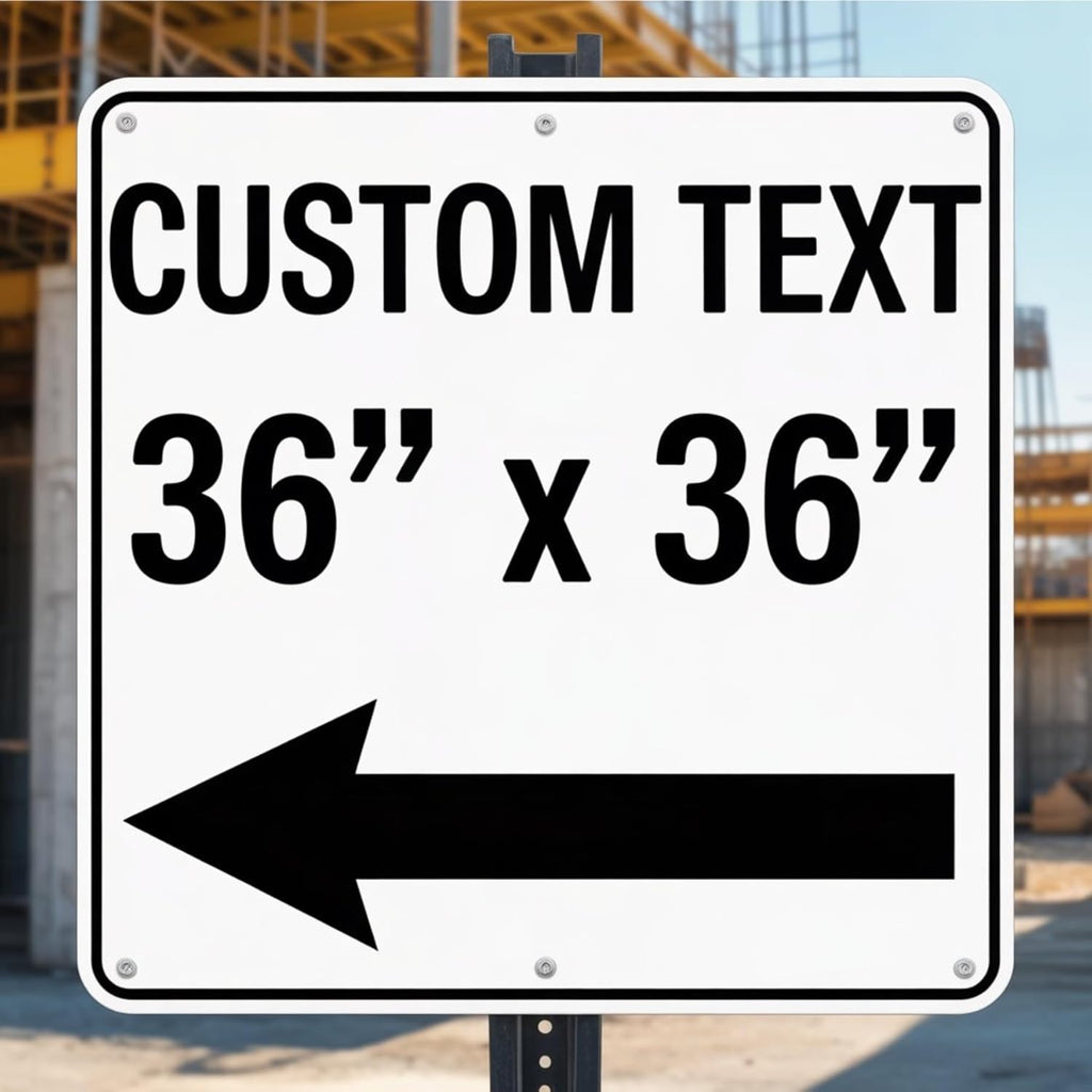 Custom Metal Sign Outdoor, 36x36 Inches Rust Free .040 Aluminum, Reflective Option, Personalized Sign for Business