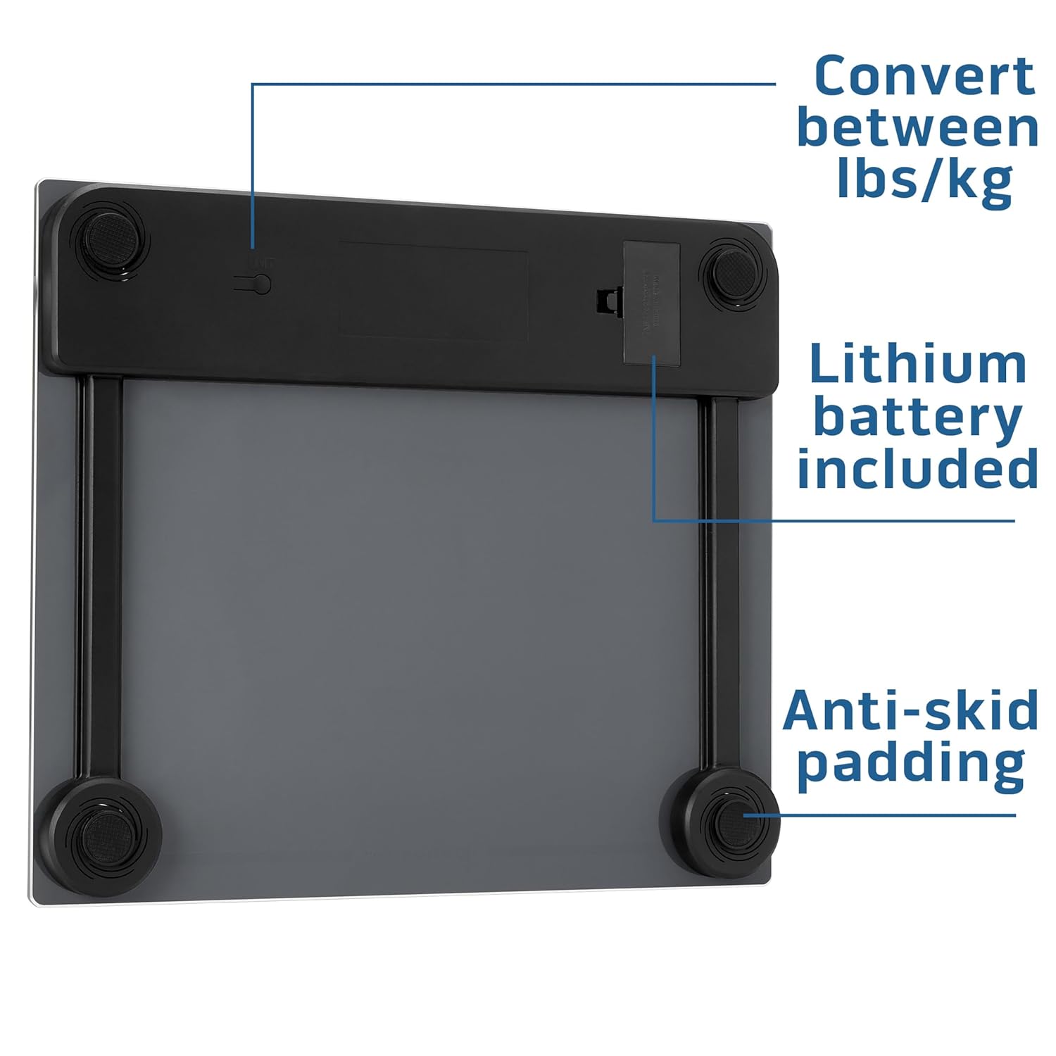 Health o meter Extra Wide Digital Bathroom Scale – 500 lb Capacity, 13.5"x11.8" Platform, Tracks 4 Users, 3.5" LCD Display, Precision Weighing, 2 AAA Batteries – Accurate, Easy to Read, Durable