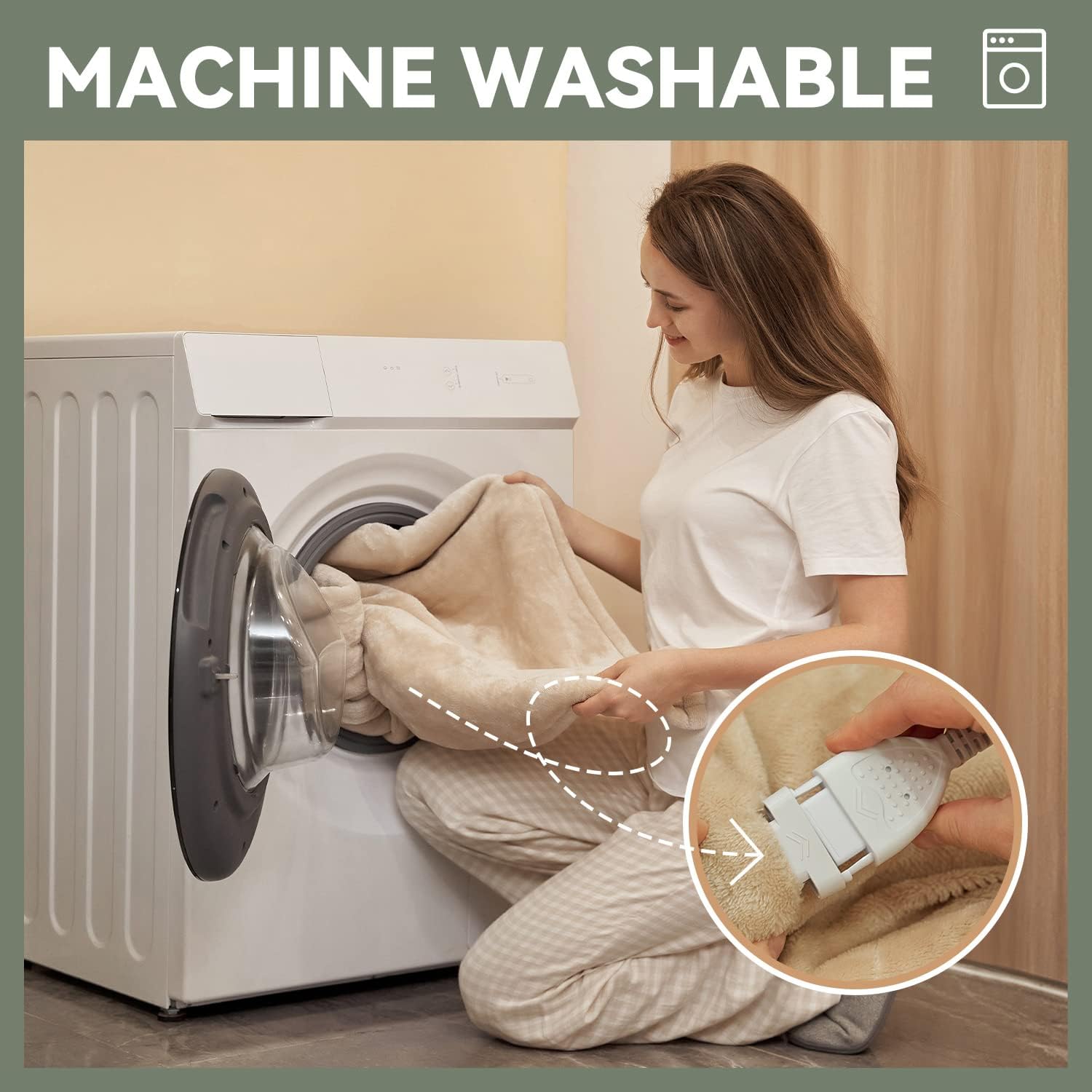 Warm Storm Wi-Fi Wireless Electric Blanket Queen Size 84x90 Inch Flannel & Sherpa with Controller, Smartphone Connection(2.4Ghz), 10 Heating Levels 12 Hours Timer, Machine Washable, Beige
