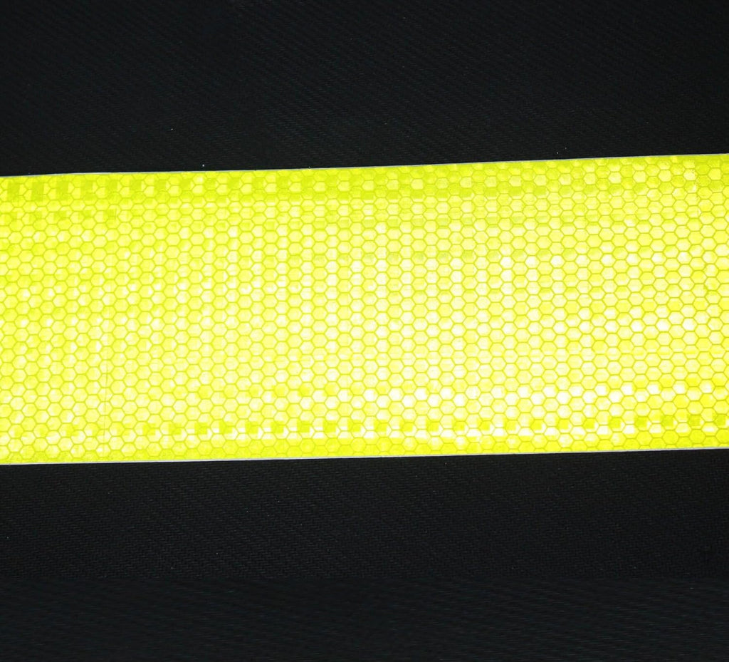 Fluorescent Yellow Reflective Tape Outdoor Waterproof 4 inch Wide, High Visibility Warning Safety Industrial Marking Tape (68 feet,3 Rolls)
