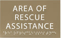 6" X4" Area of Rescue Assistance Sign- Tactile Graphics Grade 2 Braille Text ADA Compliant Sign |ADA Compliant Plastic Signs for Schools, Offices, Businesses, Apartments & Restaurants
