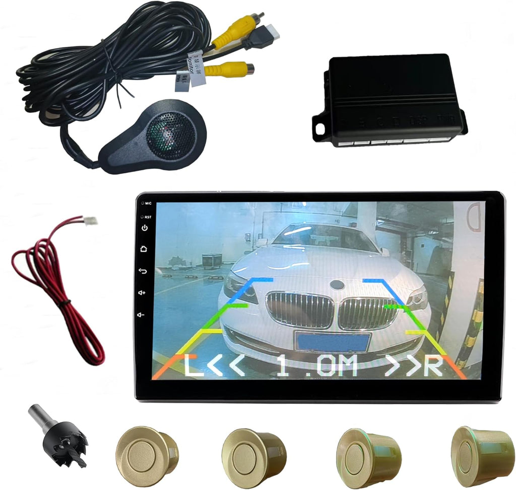 LCD Parking Sensor Kit - Displays Data on Original Screen, Easy Rear Installation, Compatible with CVBS Cameras (Not for AHD), 18 Probe Colors to Match Any Vehicle