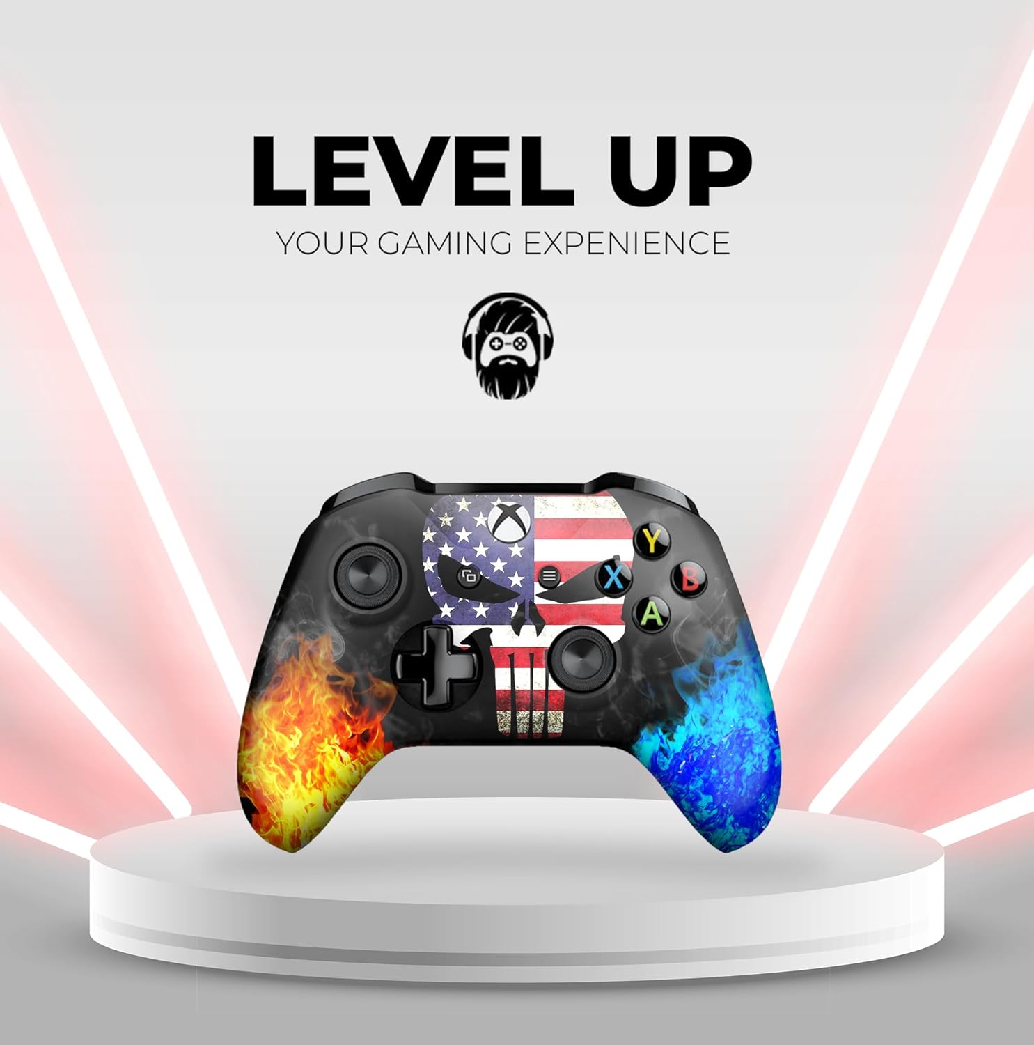 DreamController Ameriican Warrior Custom X-Box Controller Wireless Compatible With X-Box One/Series S S Proudly Customized In Usa With Permanent Hydro-Dip Printing (Not Just A Skin)