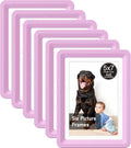 Pink 5x7 Picture Frame with Acrylic Front 6 Pack, ABS Frame for 5x7 or 4x10 Photos, Shatterproof UV-Resistant Tabletop Photo Frame, Vertical/Horizontal Display for Home Décor