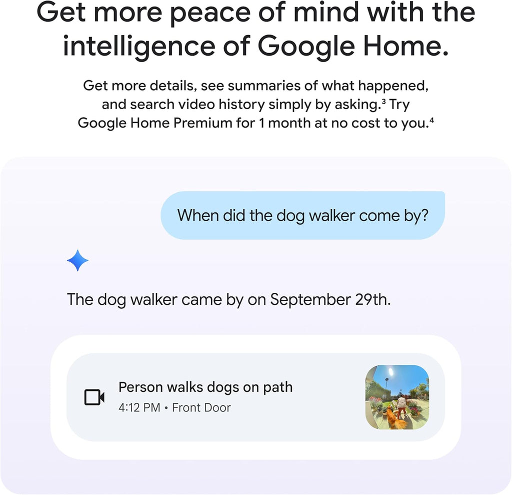 Google Nest Doorbell (Wired, 3rd Gen) - 2K Video and Gemini, Live View, Night Vision, 2-Way Audio - Works with Google Home - 2025 Model - Hazel